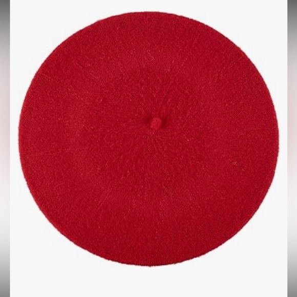 Vintage Red Beret, Beret Basque by De Luxe, Rare, 100% Wool, Made in Czech Rep - Picture 2 of 5